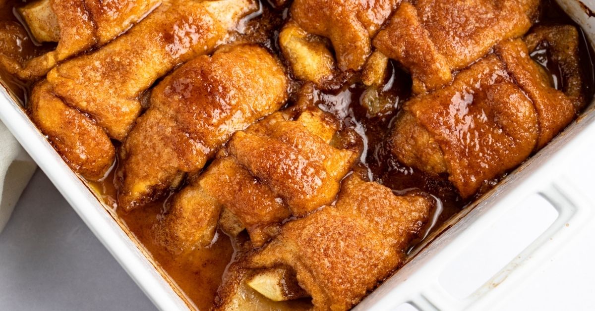 Delicious Mountain Dew Apple Dumplings in a Baking Dish