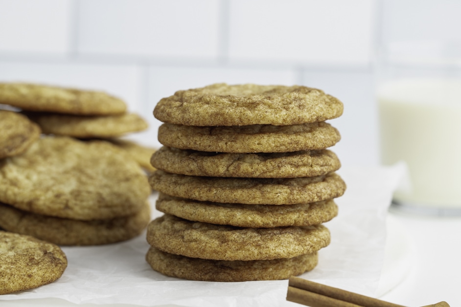 Soft and Chewy Homemade Snickerdoodle Cookies with Cinnamon Sugar