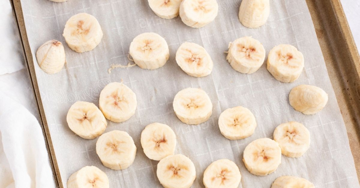 Sliced Fresh Bananas in a Sheet Pan