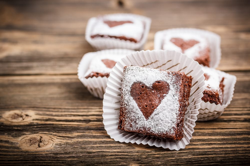 Brownies with Powdered Sugar Patterns