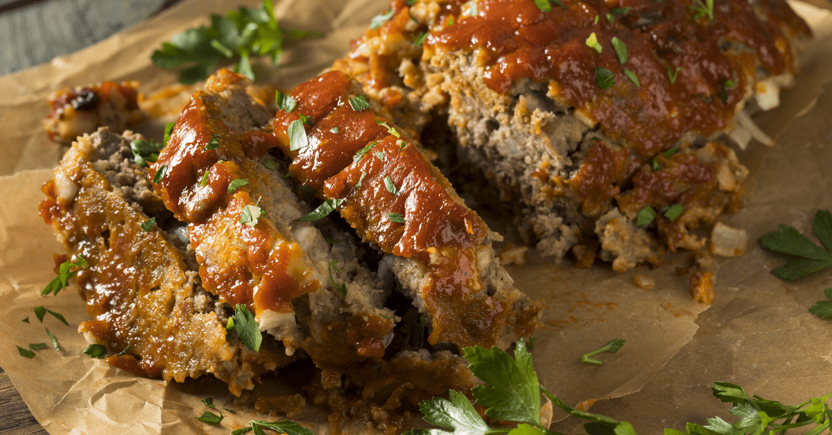 Homemade Meatloaf with Onion and Parsely