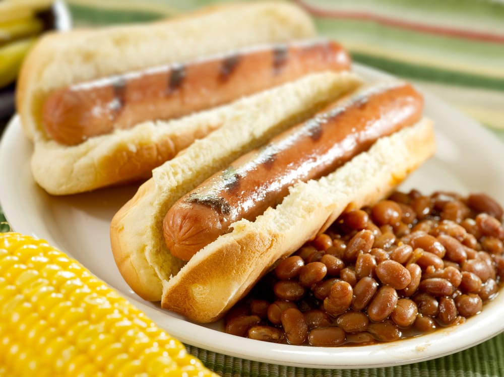 Hotdogs with Baked Beans