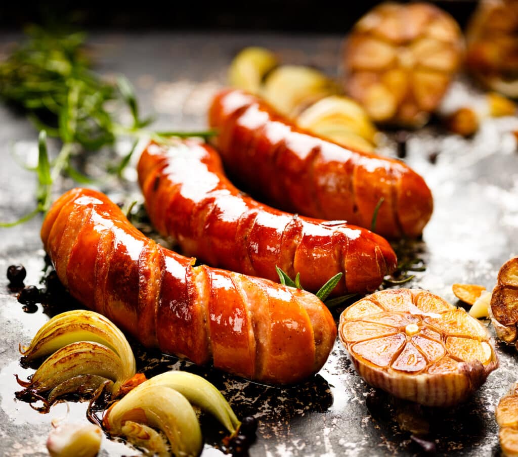 Roast Sausage With Garlic and Onions