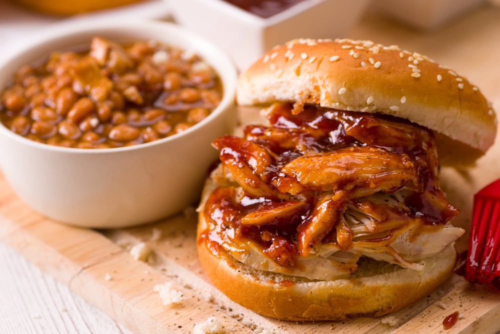 BBQ Sandwich with Baked Beans