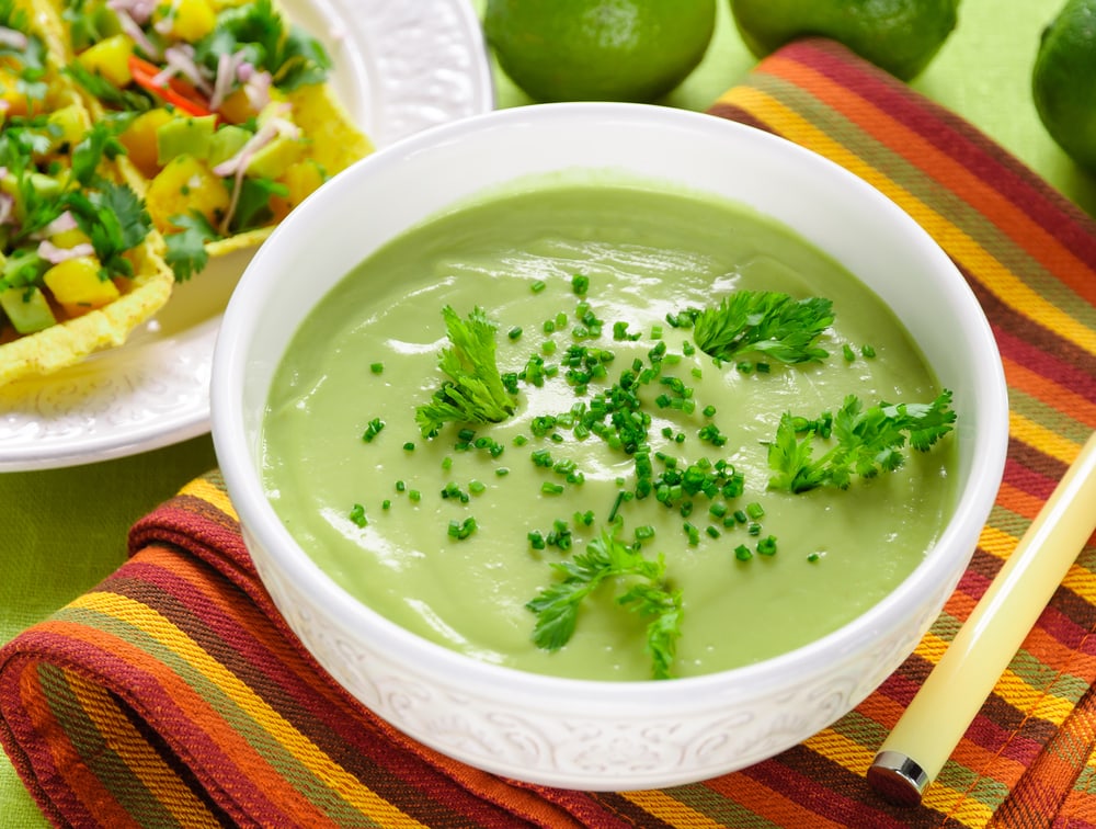 Bowl of Chilled Avocado Soup
