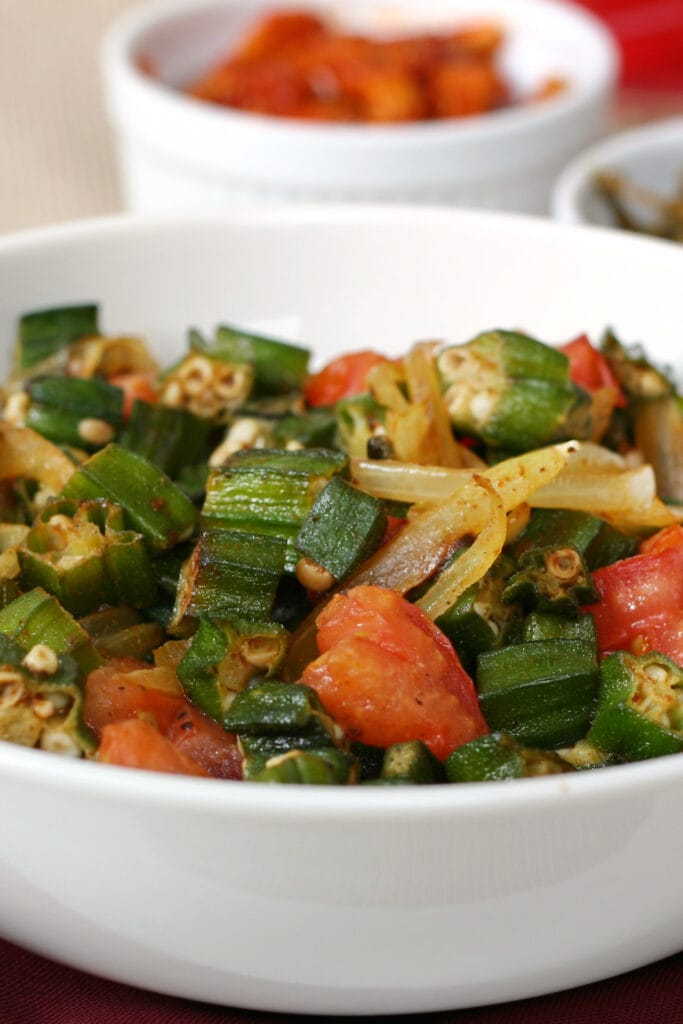 Bowl of Okra and Tomatoes