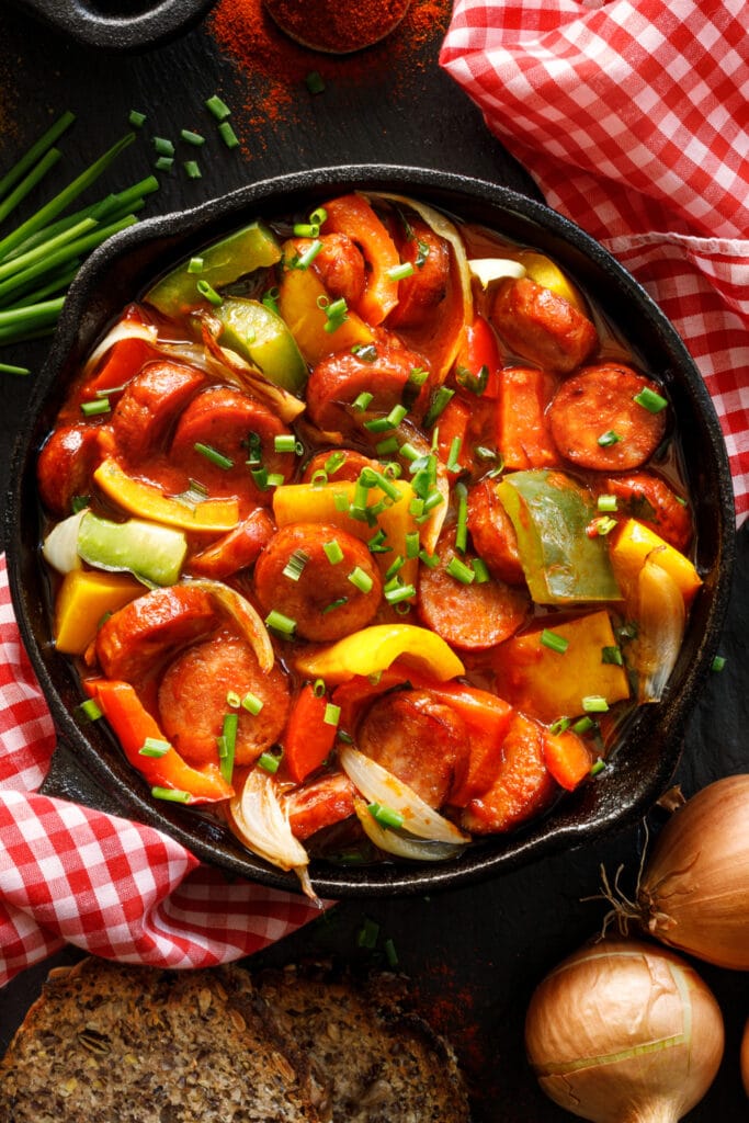 Sauteed Peppers and Onions with Sausage