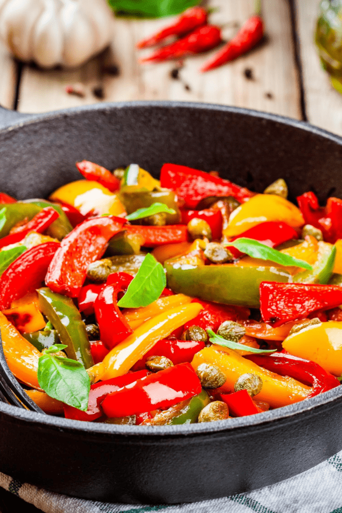 Bell Peppers in Skillet
