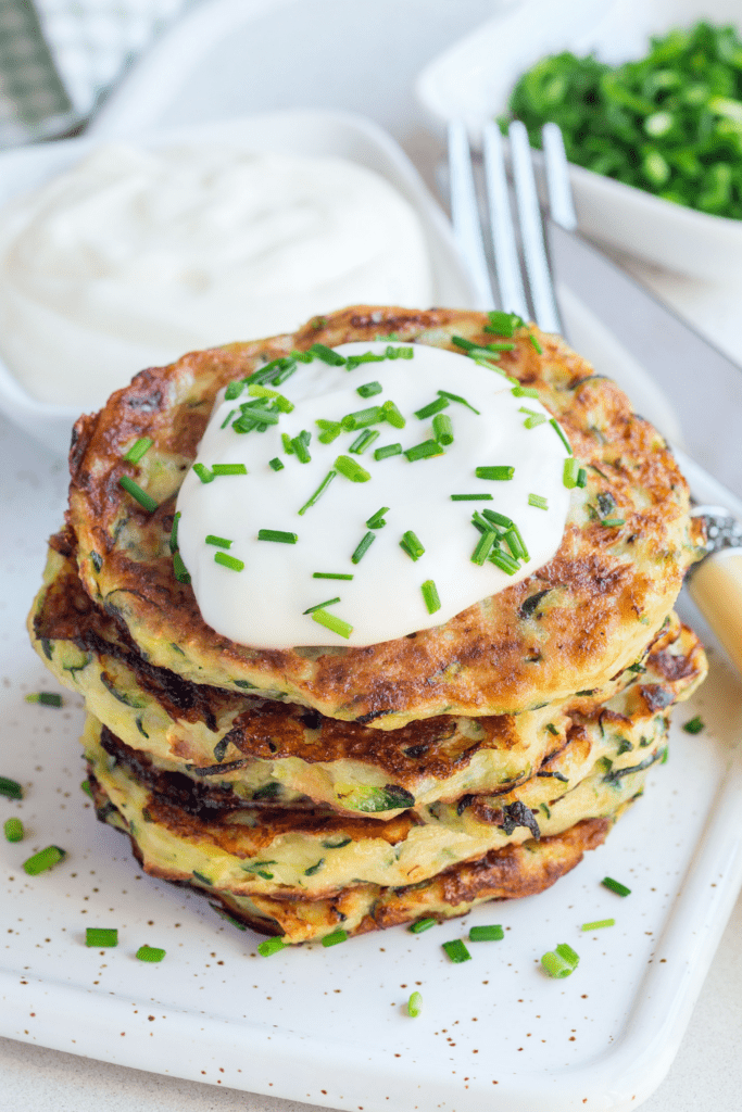 Zucchini Fritters with Onions and Yogurt