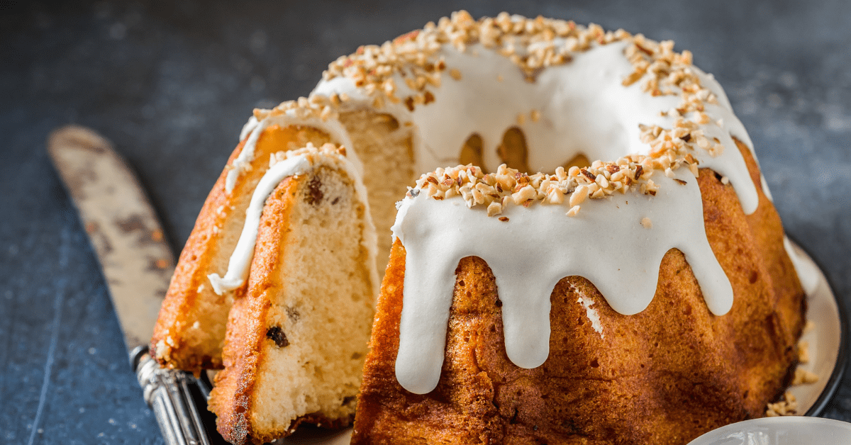 Homemade Bundt Cake with Chopped Almonds