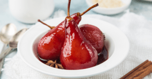 Red Wine Poached Pears