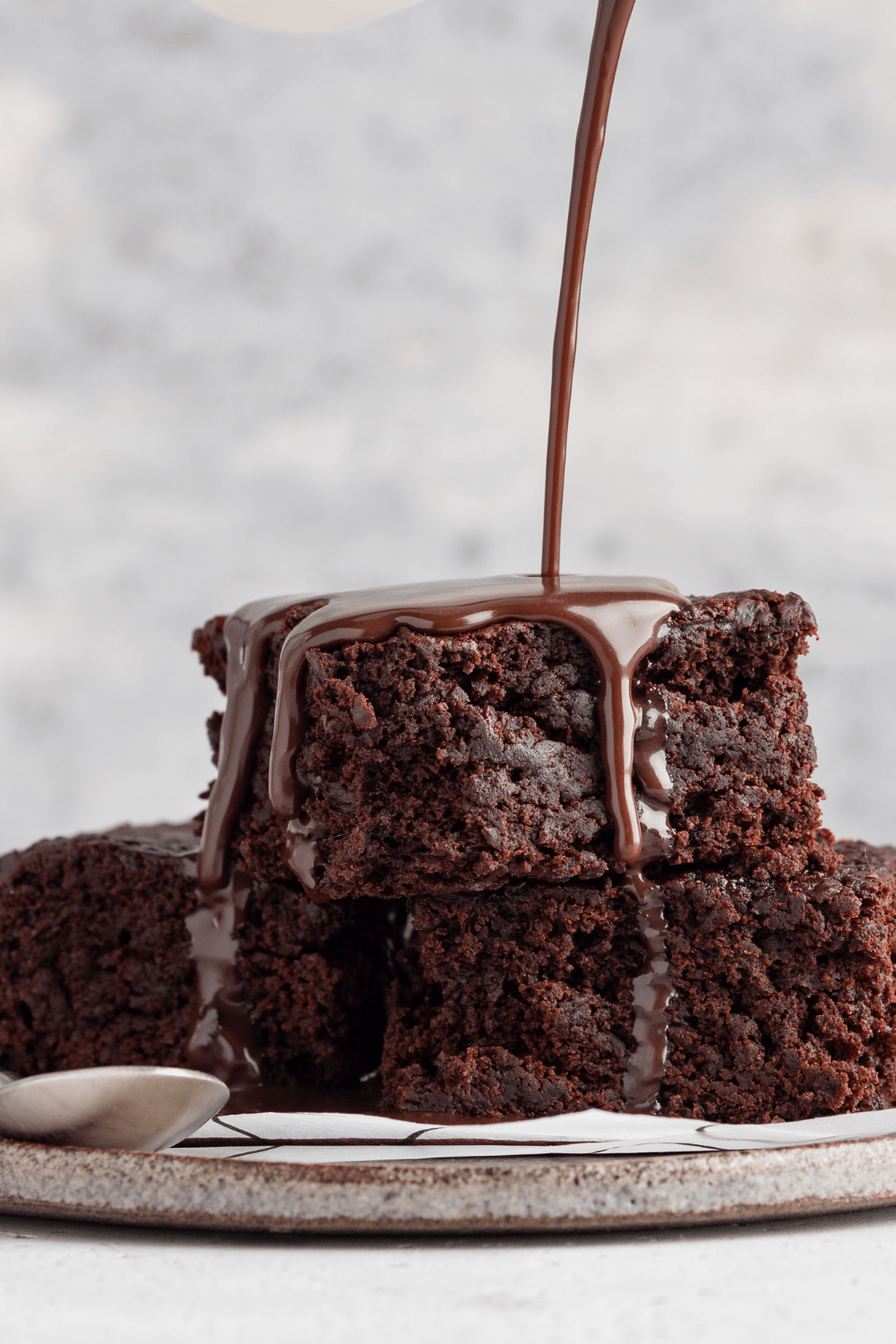 Chocolate Brownies with Chocolate Sauce