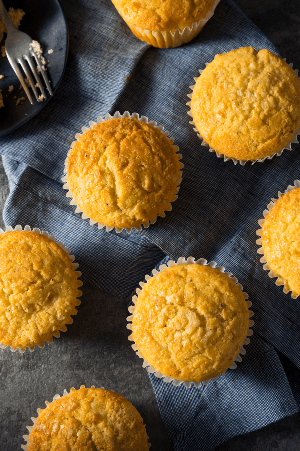 Bunch of homemade cornbread muffins. 