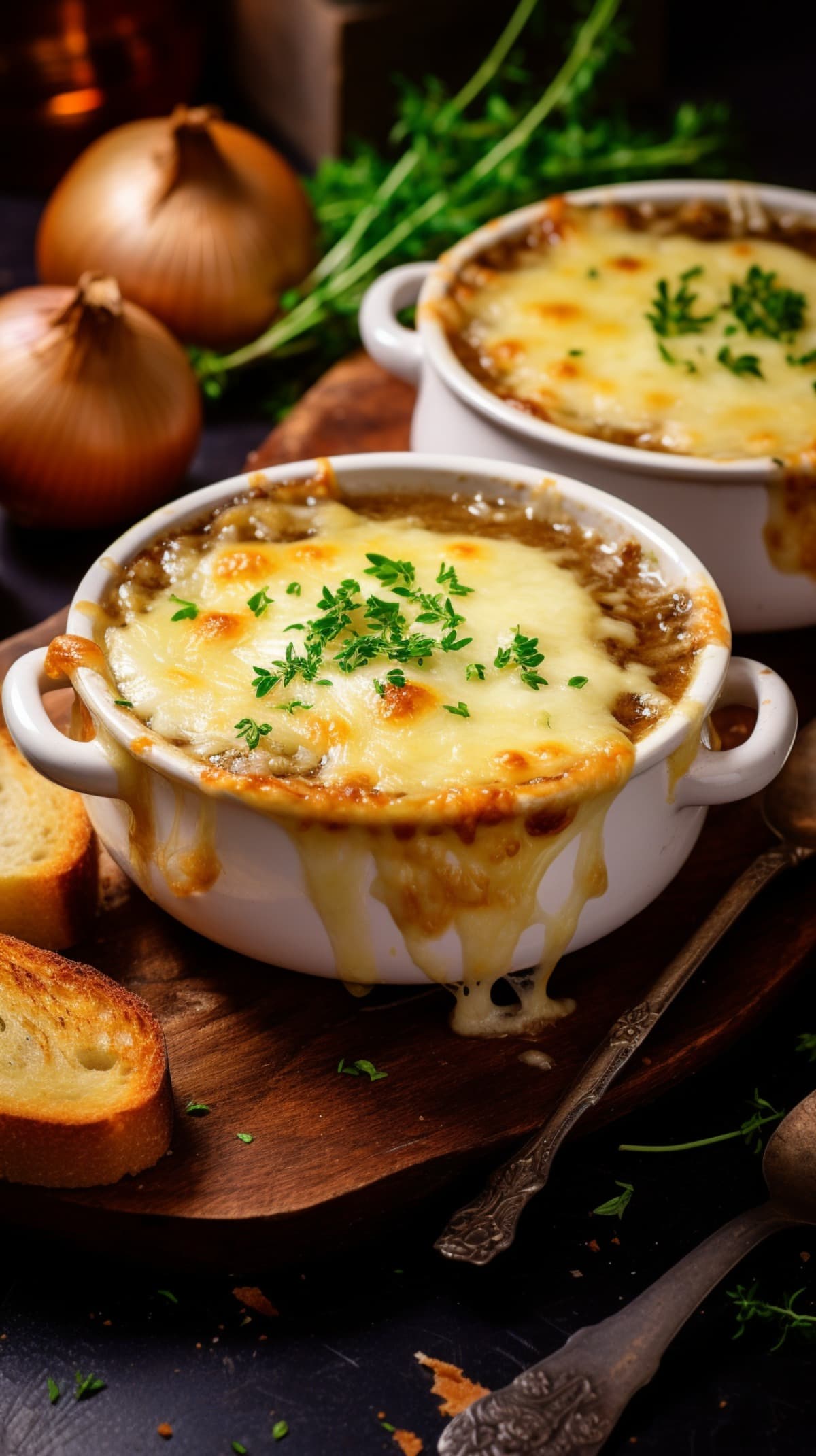 Portion of French Onion Soup