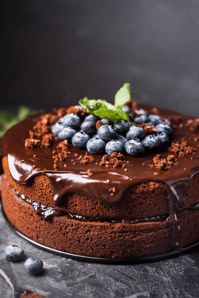 Chocolate Cake with Berry Toppings