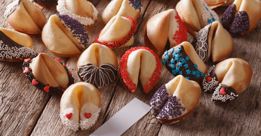 Traditional Chinese Desserts - Fortune Cookies with Candy Sprinkles