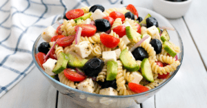 Pasta Salad with Cheese, Avocados and Tomatoes