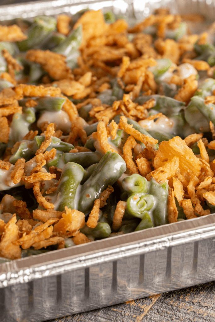 Traditional Green Bean Casserole with Fried Onions