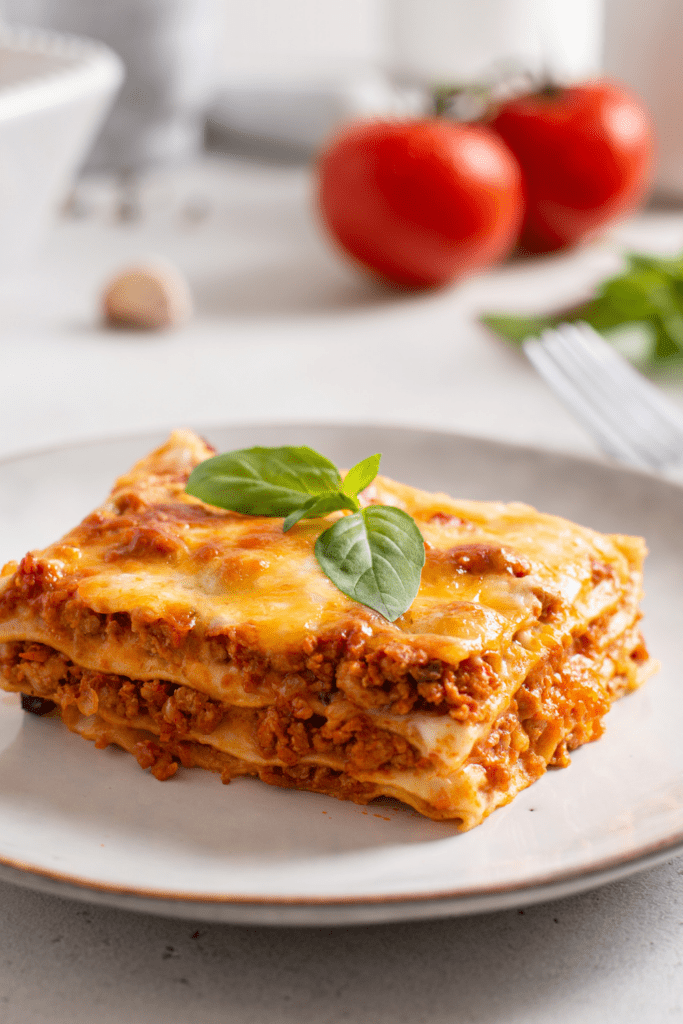 Ground Beef Lasagna on Plate