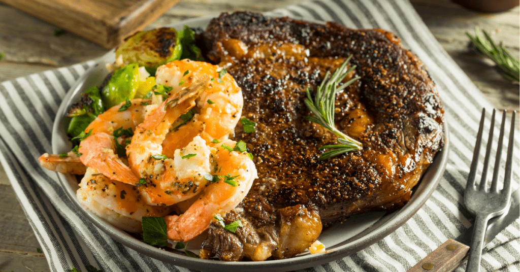 Homemade Steak and Shrimp Surf and Turf