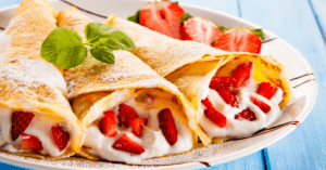 Homemade Strawberry Crepes