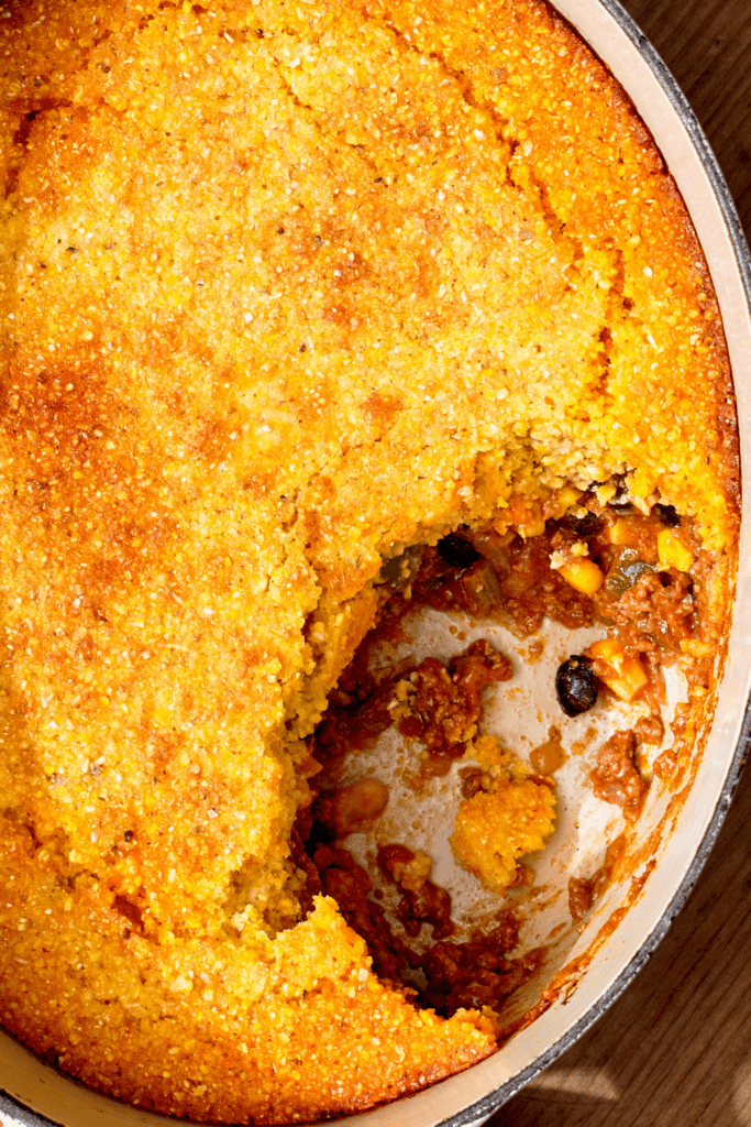 Cornbread with Ground Beef and Beans