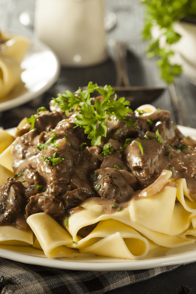 Beef Stroganoff with Mushroom and Noodles