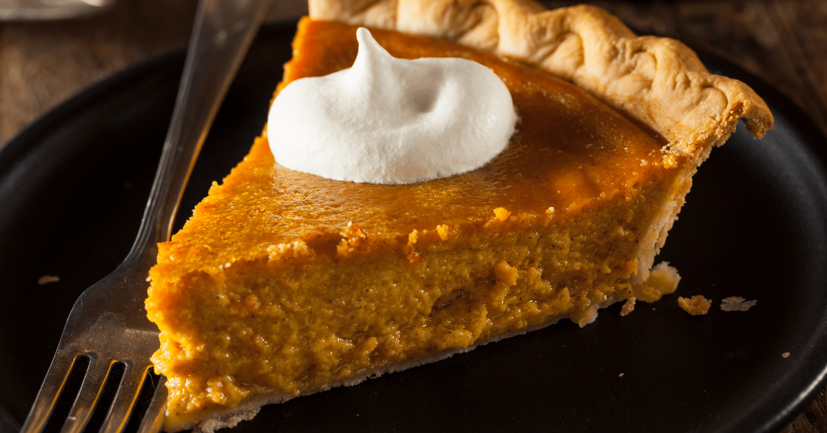 Slice of Pumpkin Pie with Whipped Cream