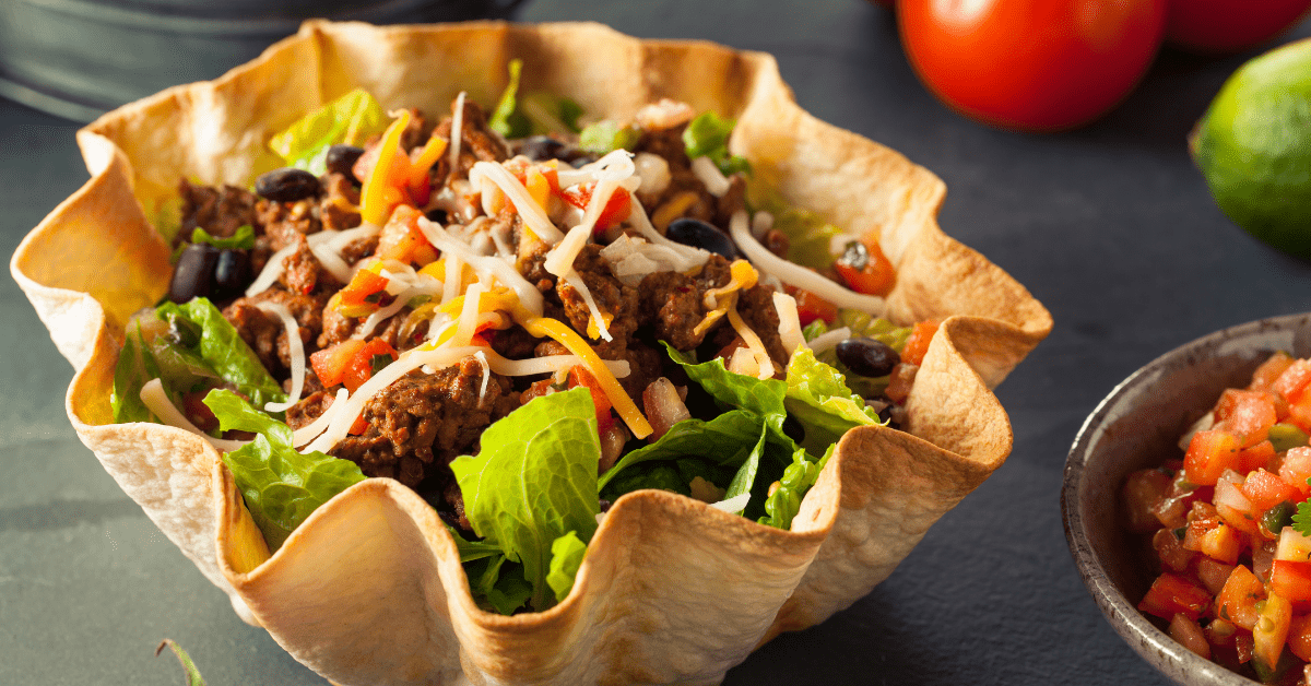 Taco Salad in a Tortilla Bowl