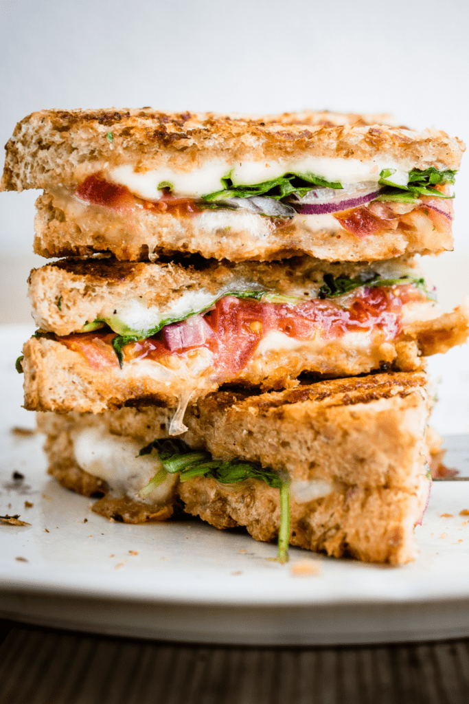 Vegetarian Panini with Tomatoes and Mozarella