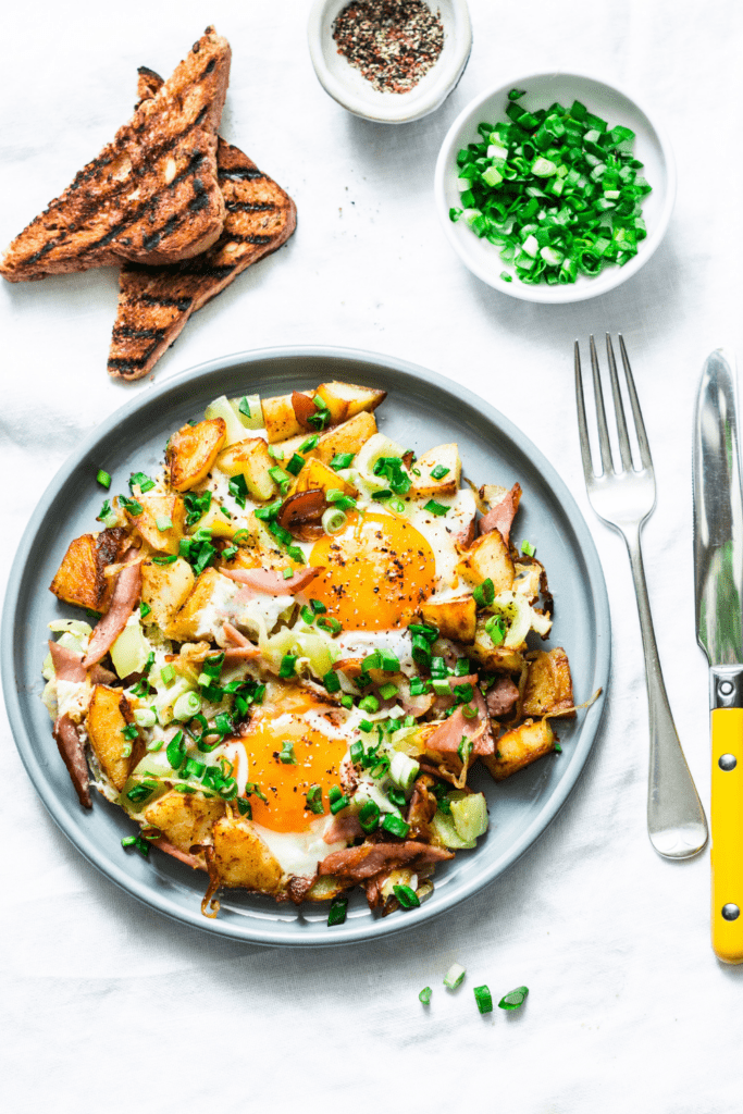 Breakfast Ham, Egg and Potato Hash