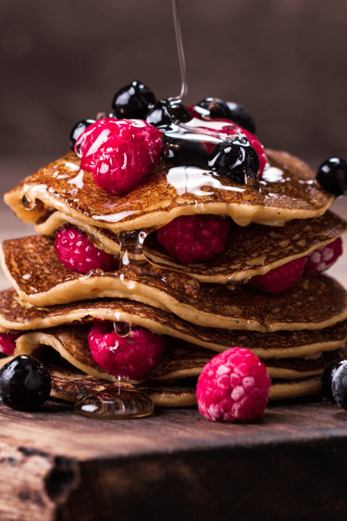Buckwheat Pancakes with Berries and Honey