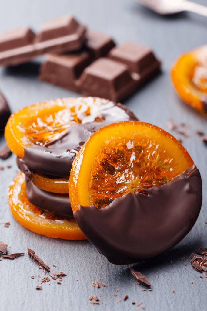 Candied Orange Slices Covered with Chocolates