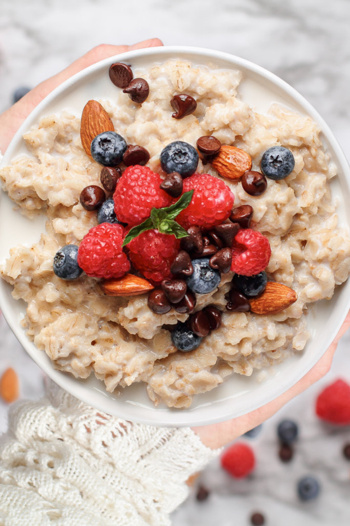 Healthy Oatmeal Served with Berries