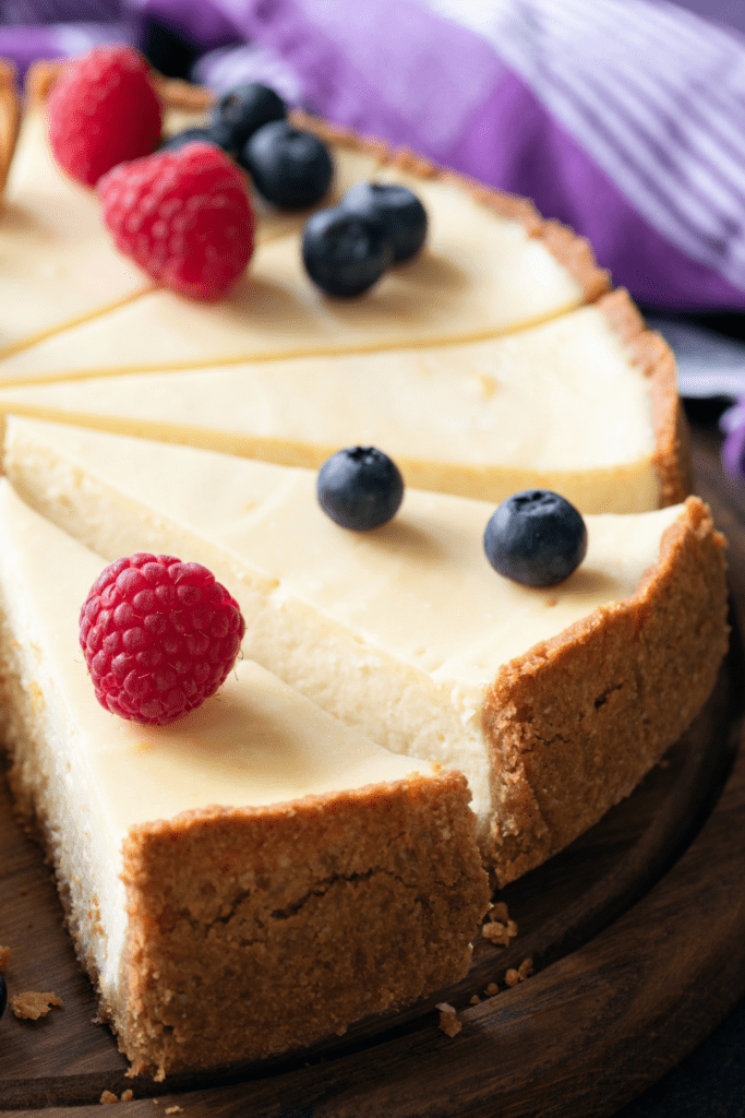 Homemade Junior's Cheesecake with Berries