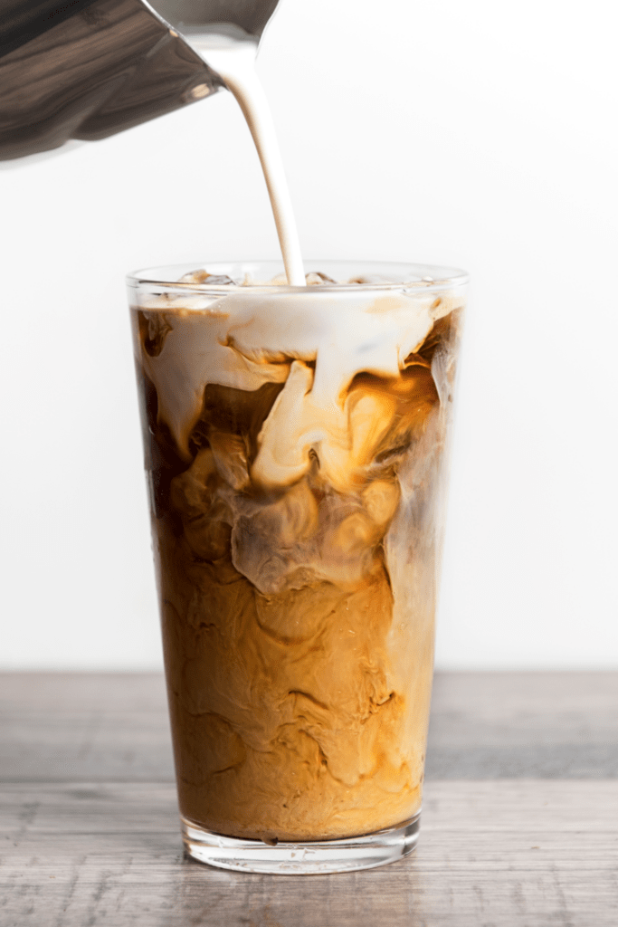 Iced Coffee Latte with Milk and Cream