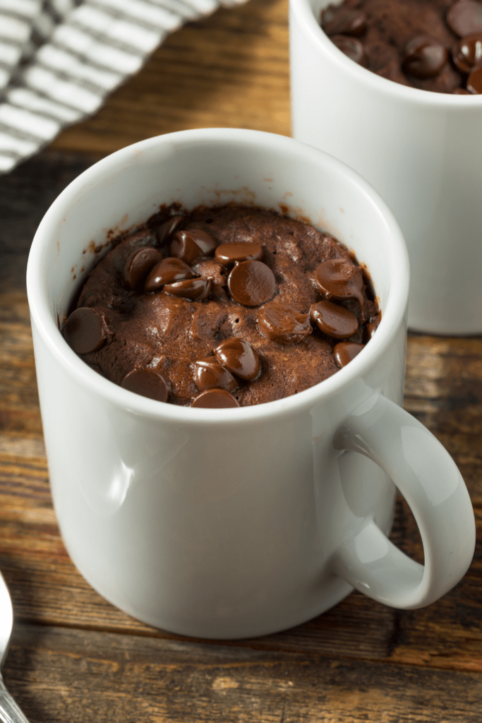 Microwave Brownie Dessert in a Mug with Chocolate Chips
