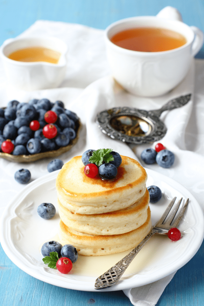Scotch Pancakes with Berries