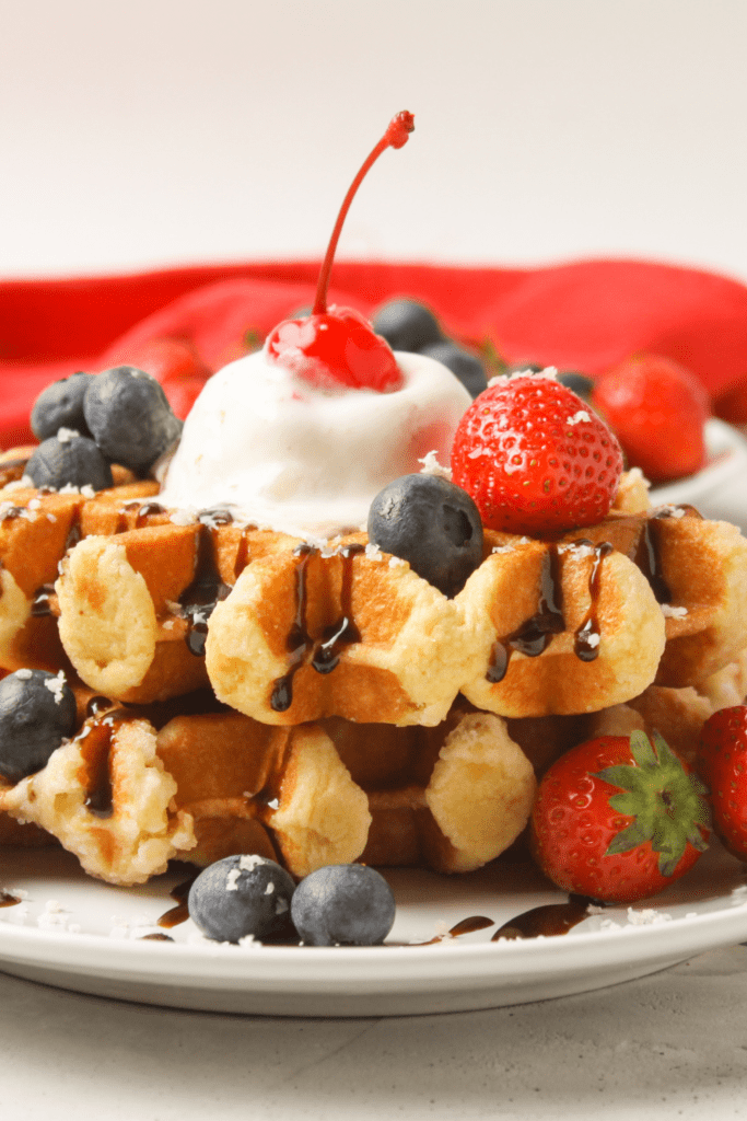 Belgian Liege Waffles with Berries