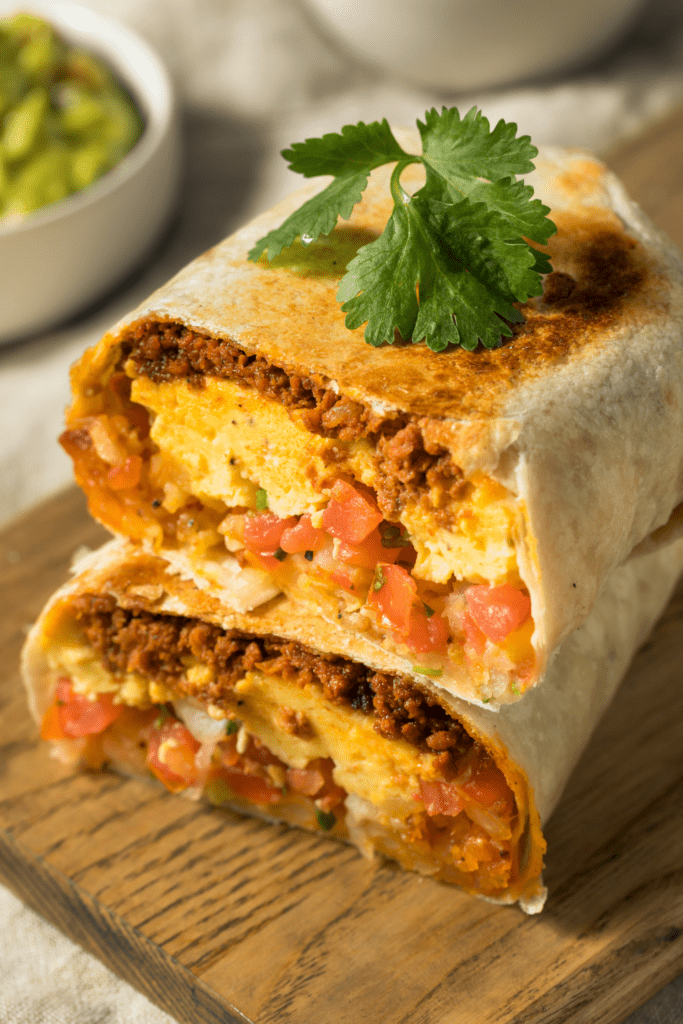 Breakfast Burritos and Chorizo and Egg