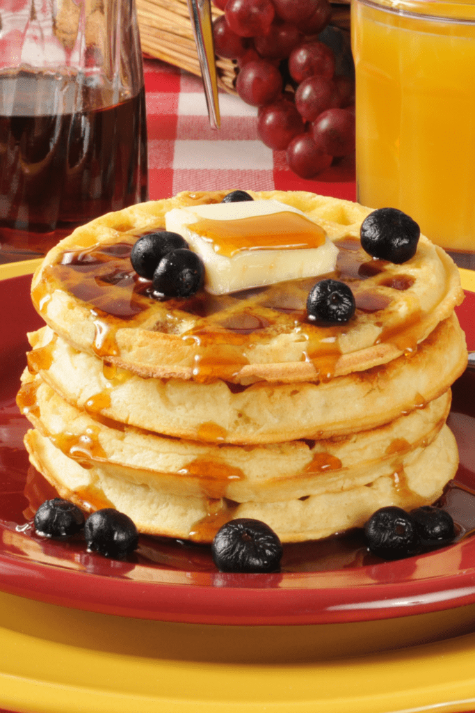 Buttermilk Waffles with Fresh Blueberries