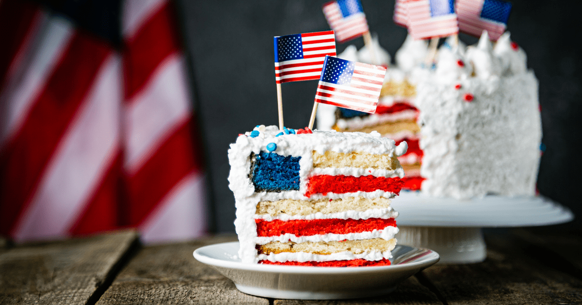 Layered Pound Cake with American Flag