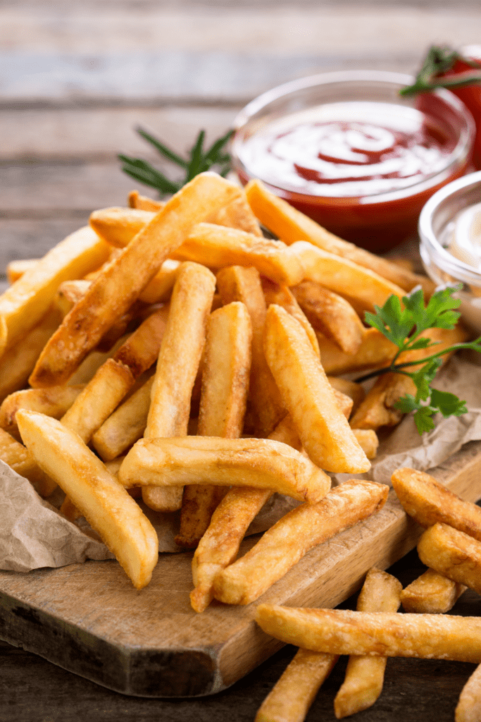 French fries and ketchup