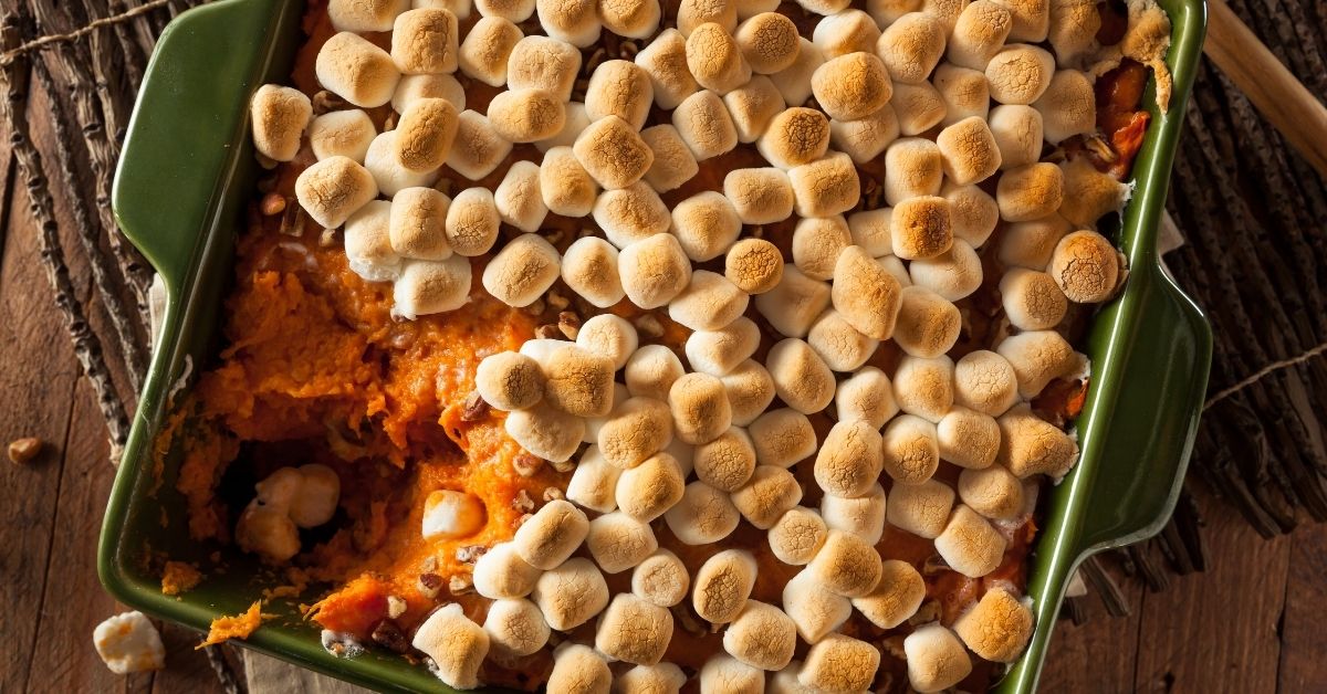 Homemade Sweet Potato Casserole with Marshmallows