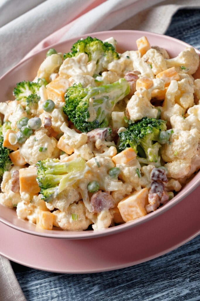 Broccoli Salad with Cauliflower and Vegetables