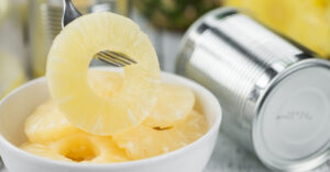 Canned Pineapple in a Bowl