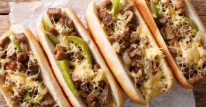 Homemade Philly Cheesesteak Sandwich