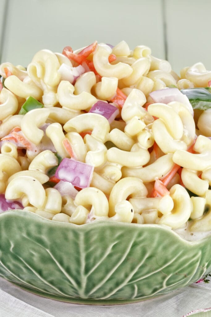 Macaroni Salad with Mayonnaise and Vegetables