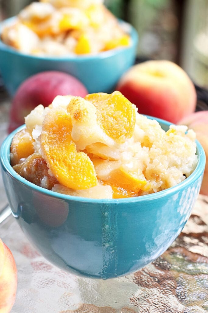 Peach Cobbler with Ice Cream