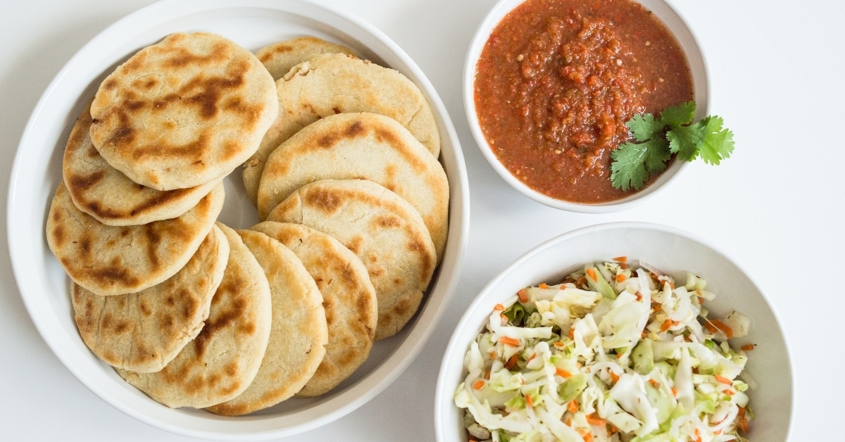 Salvadoran Pupusas with Curtido and Salsa